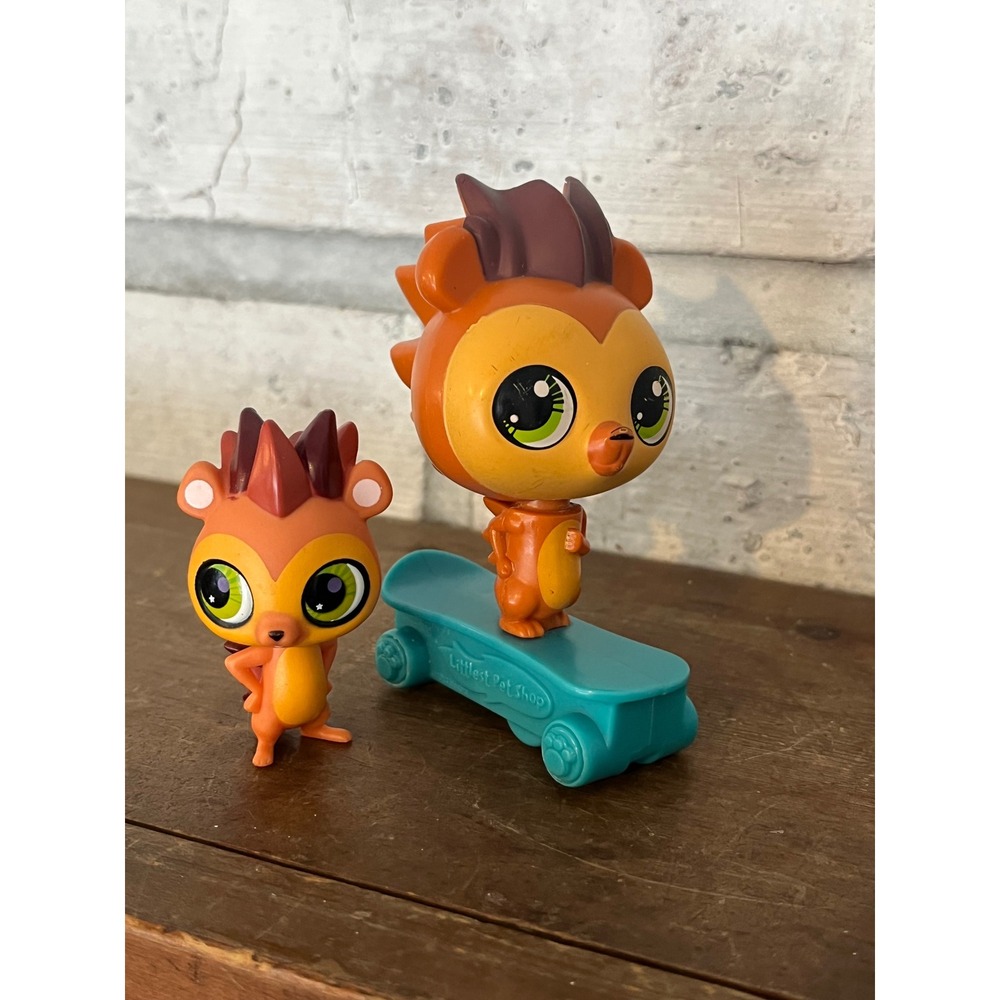 Set of 2 Littlest Pet Shop LPS Russell Ferguson Orange‎ Hedgehog #2698